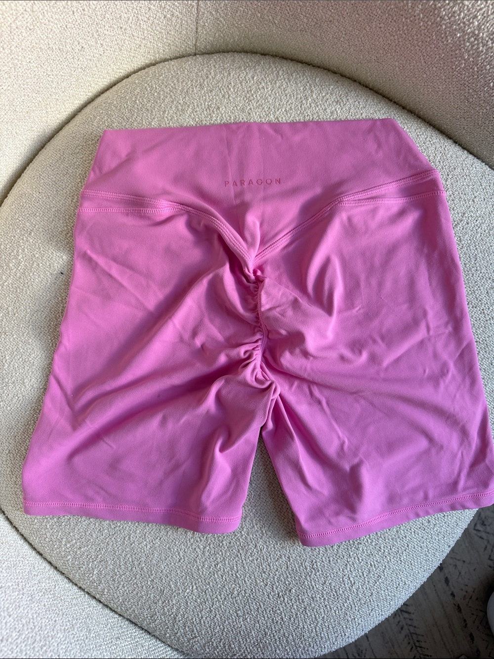 PARAGON Solid Pink High-Rise Bike Shorts - Picture 2 of 4